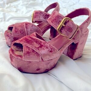 Prada Velvet platform heels